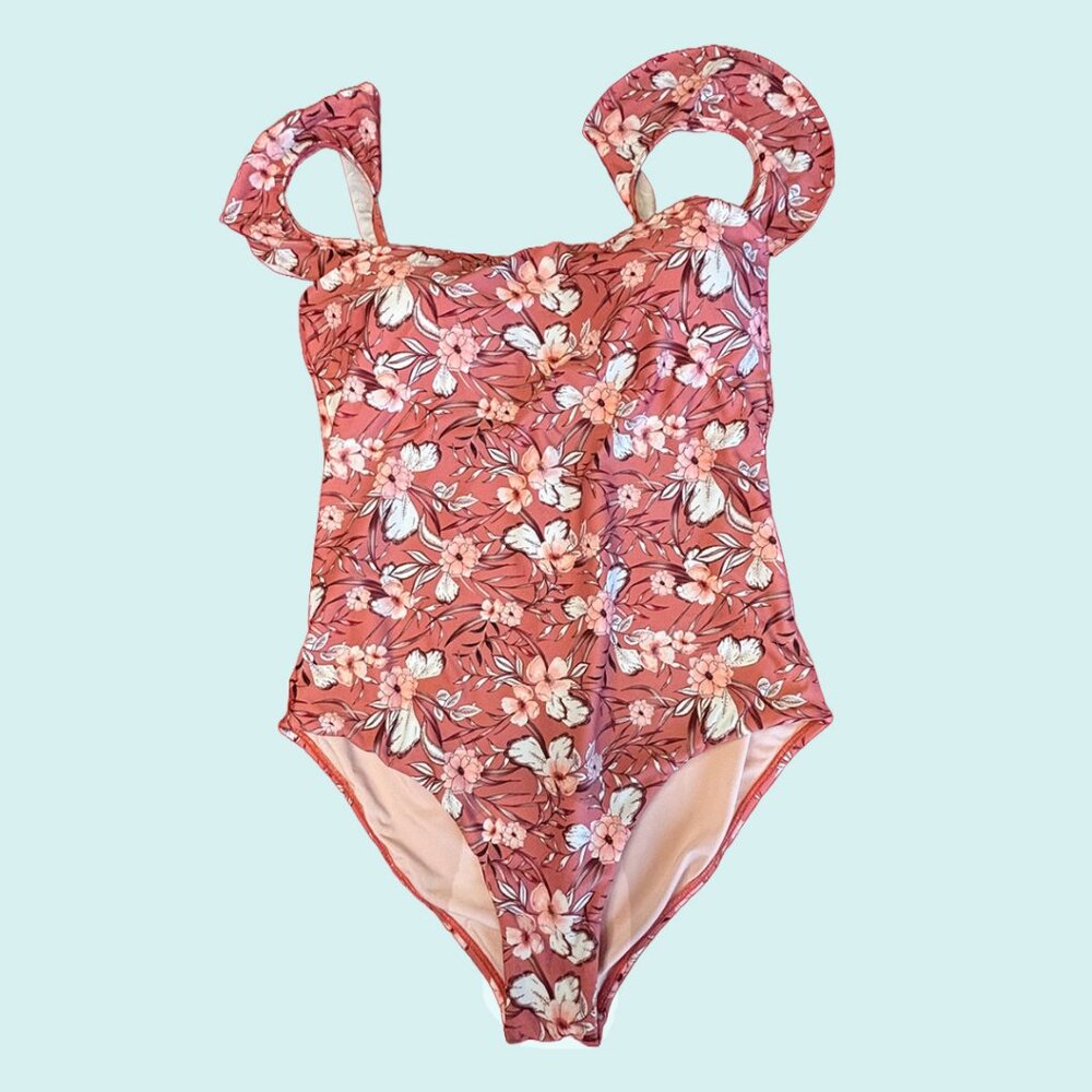 MALI 1P Ruffle Shoulder Swimsuit - Picture 6 of 9
